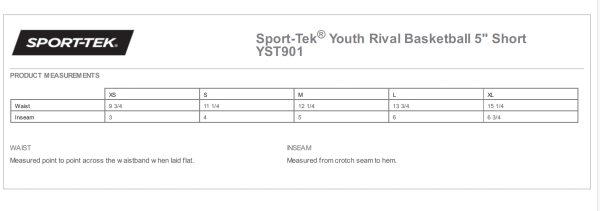 Sport-Tek® Youth Rival Basketball 5” Short - Image 3